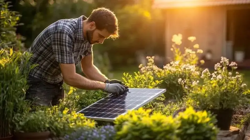 czyszczenie panelu solarnego lampy ogrodowej